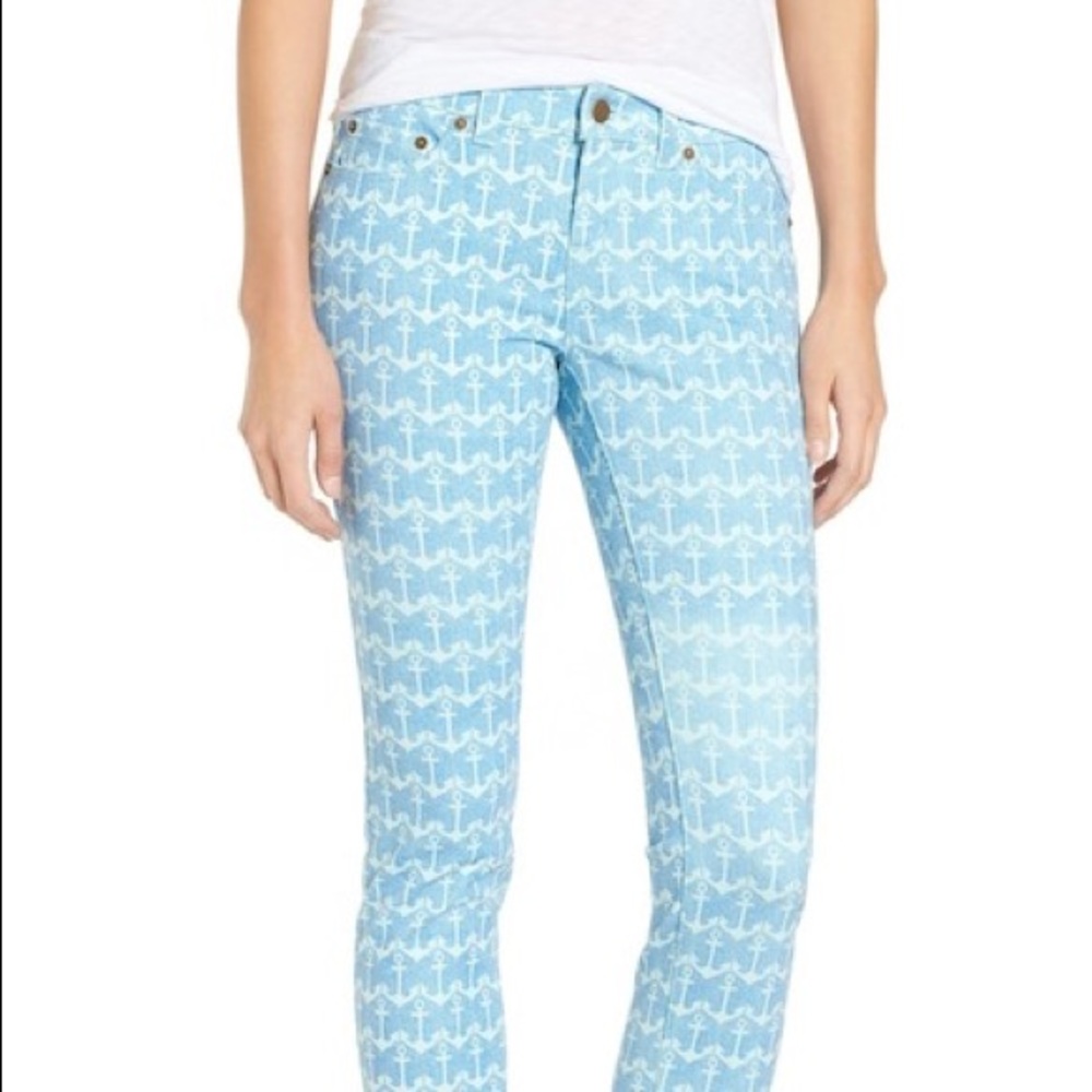 Anchor Dot Print Skinny Jean